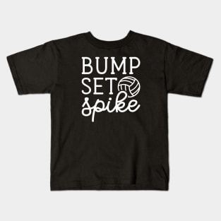 Bump Set Spike Volleyball Girls Boys Cute Funny Kids T-Shirt